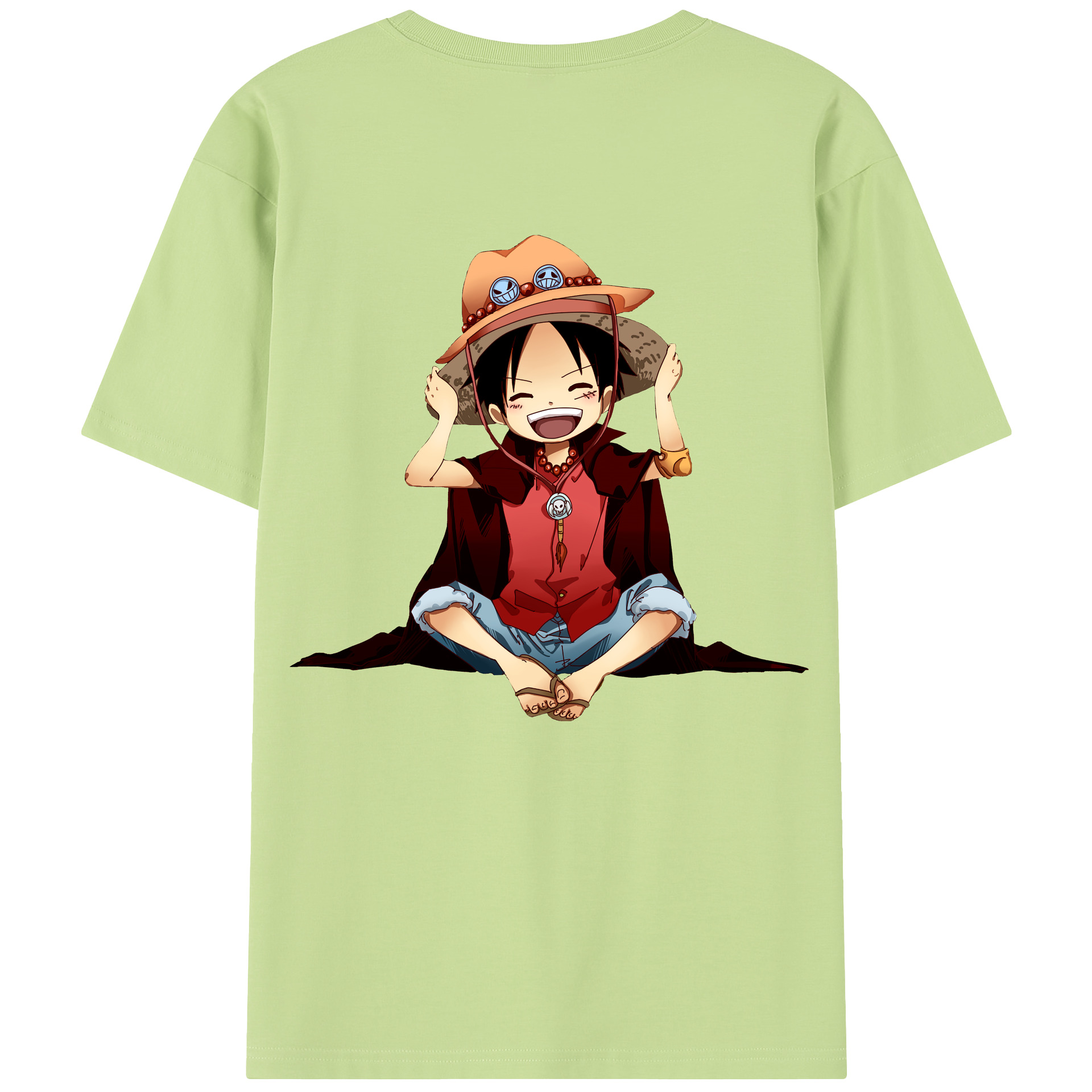 ワンピース モンキー・D・ルフィ ONE PIECE Monkey D. Luffy 綿100％半袖Tシャツ（背面プリント）